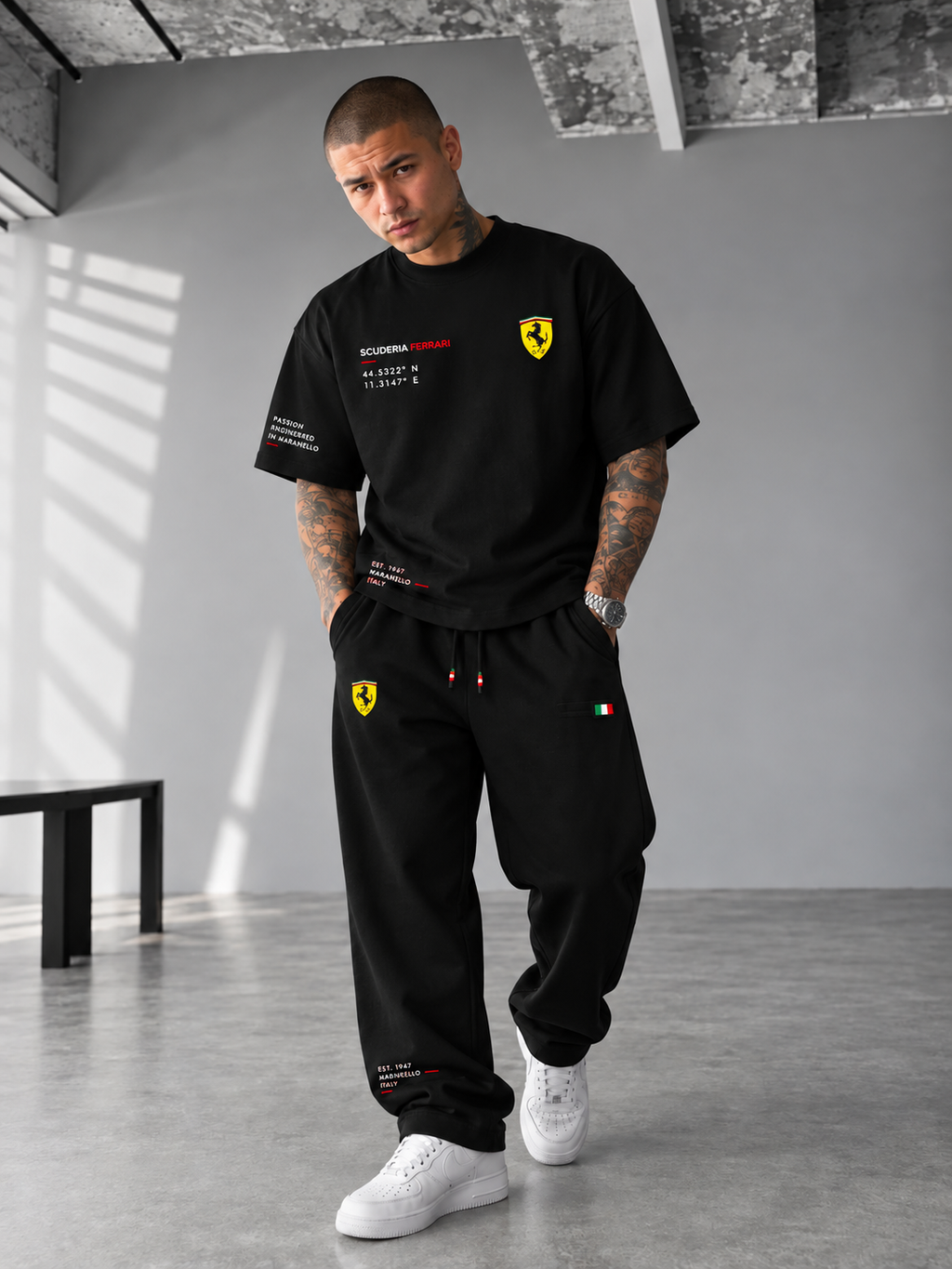 Scuderia Ferrari "Cavallino Rampante" Track & Tee Co-ord