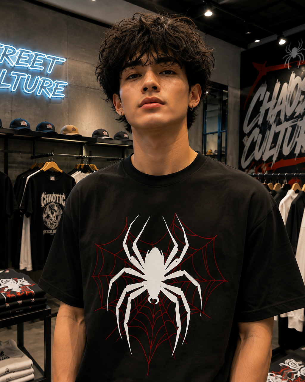Spider Web Oversized Graphic T-Shirt – Black | Premium Streetwear