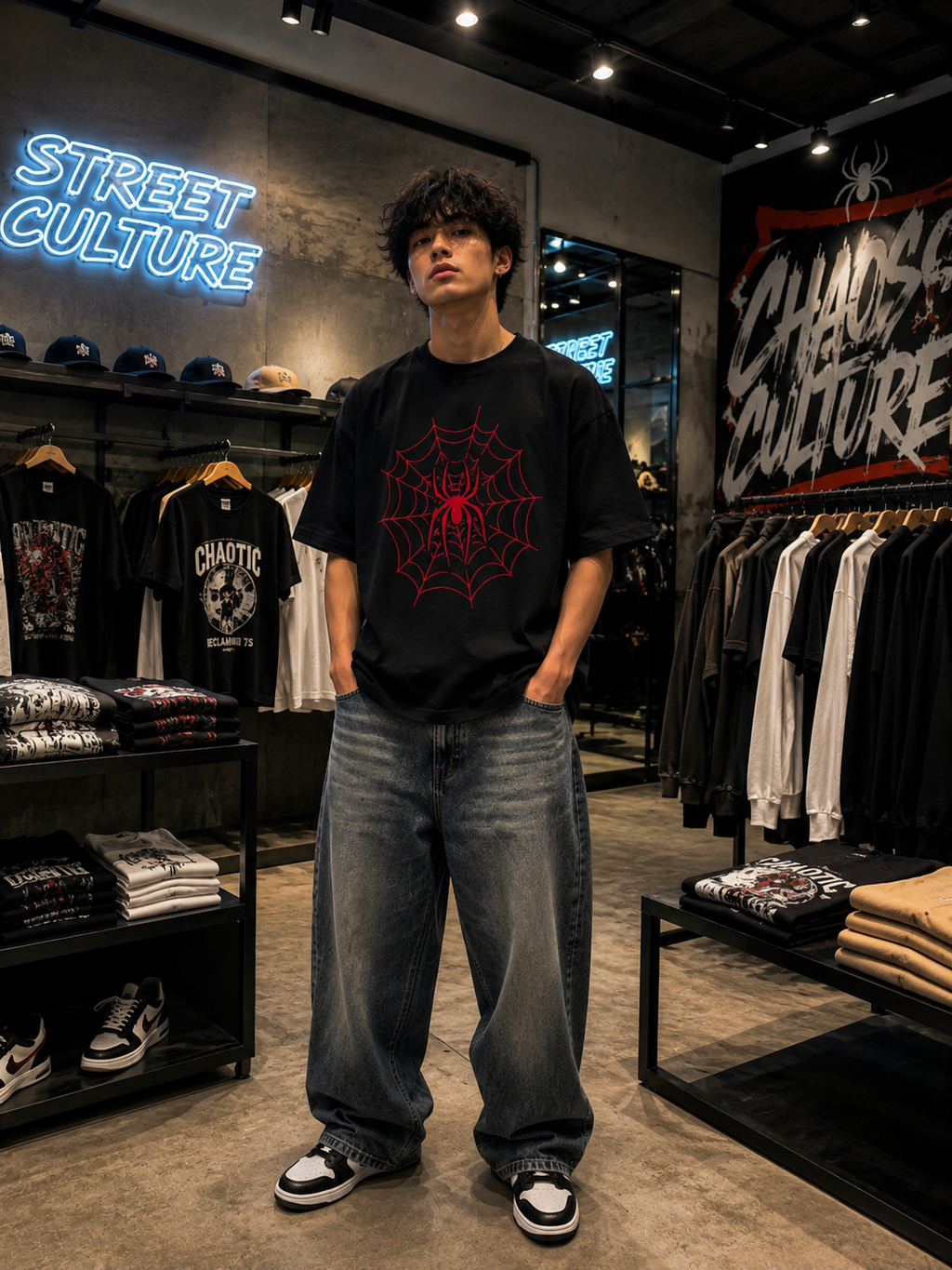 WEB OVERSIZED GRAPHIC T-SHIRT – BLACK | PREMIUM STREETWEAR
