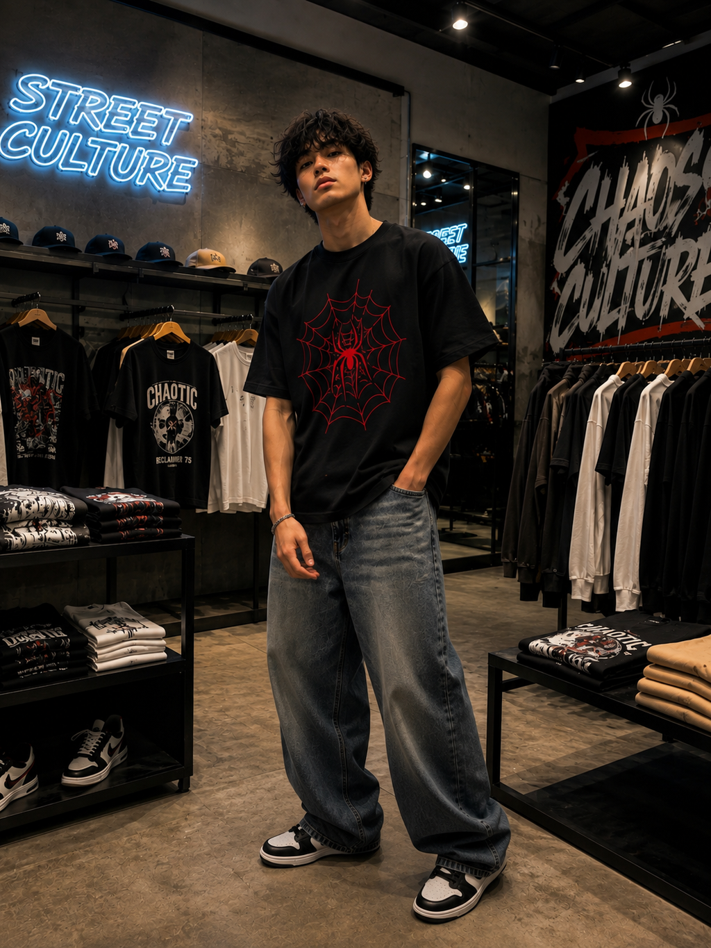 WEB OVERSIZED GRAPHIC T-SHIRT – BLACK | PREMIUM STREETWEAR
