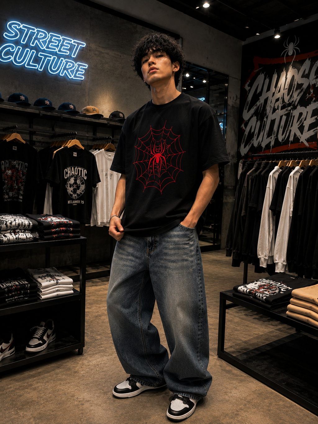 WEB OVERSIZED GRAPHIC T-SHIRT – BLACK | PREMIUM STREETWEAR
