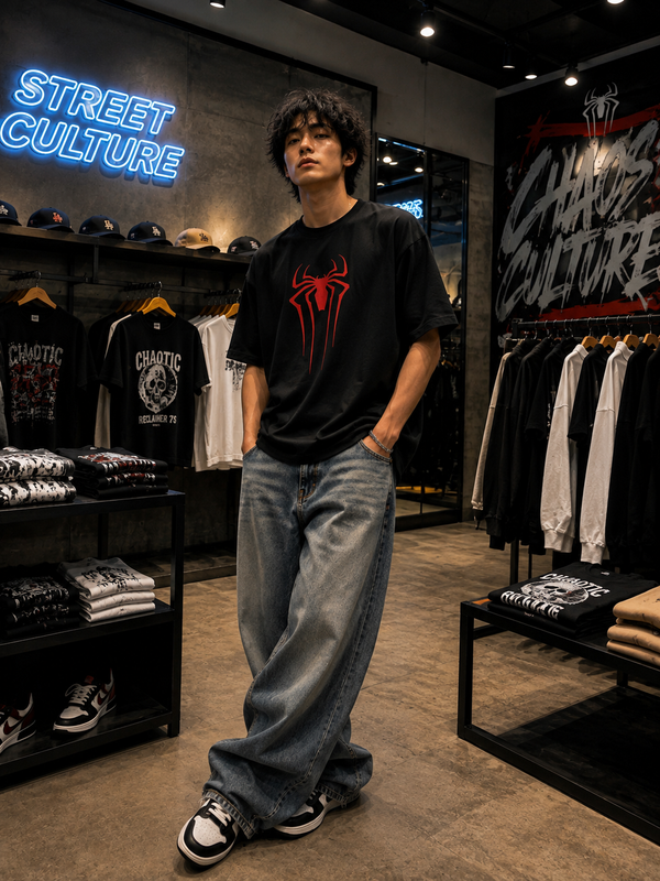 CRIMSON VENOM OVERSIZED GRAPHIC T-SHIRT – BLACK | PREMIUM STREETWEAR