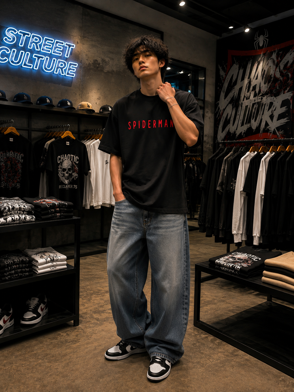 SPIDERMAN ESSENTIAL OVERSIZED T-SHIRT – BLACK | PREMIUM STREETWEAR