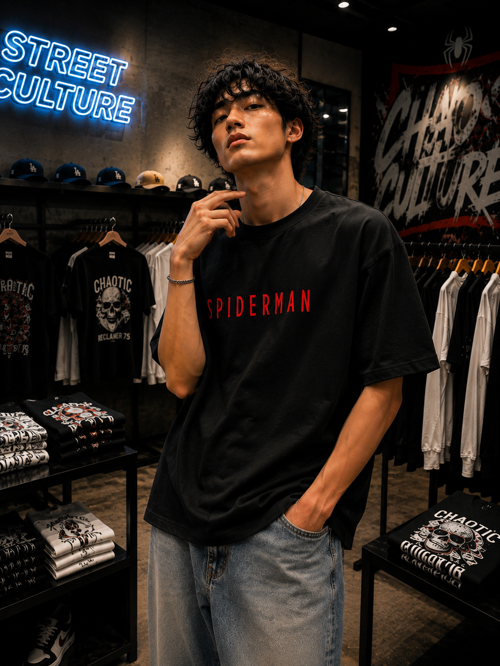 SPIDERMAN ESSENTIAL OVERSIZED T-SHIRT – BLACK | PREMIUM STREETWEAR