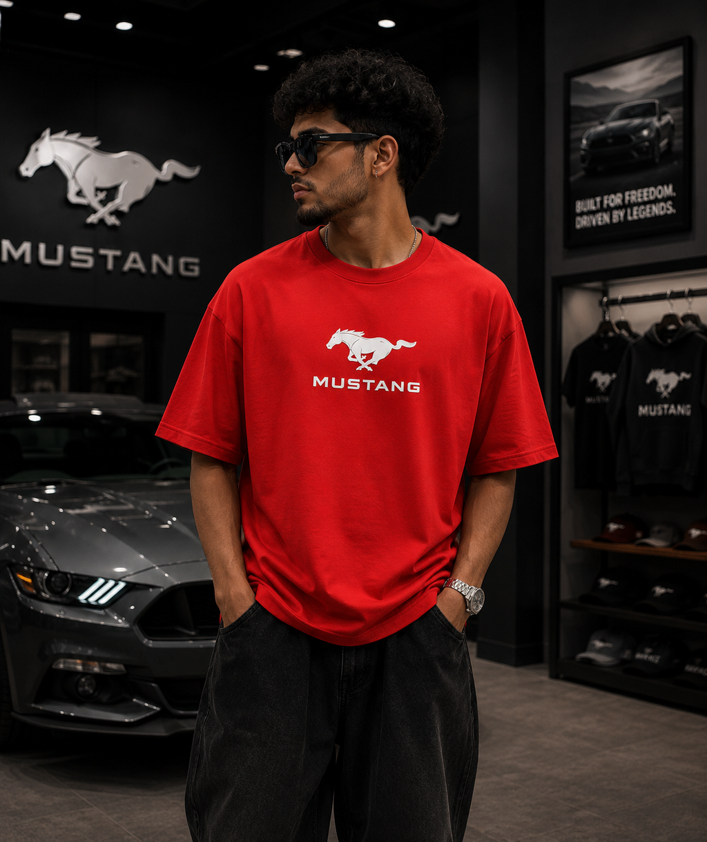 MUSTANG GT STREET LEGEND OVERSIZED T-SHIRT – RED