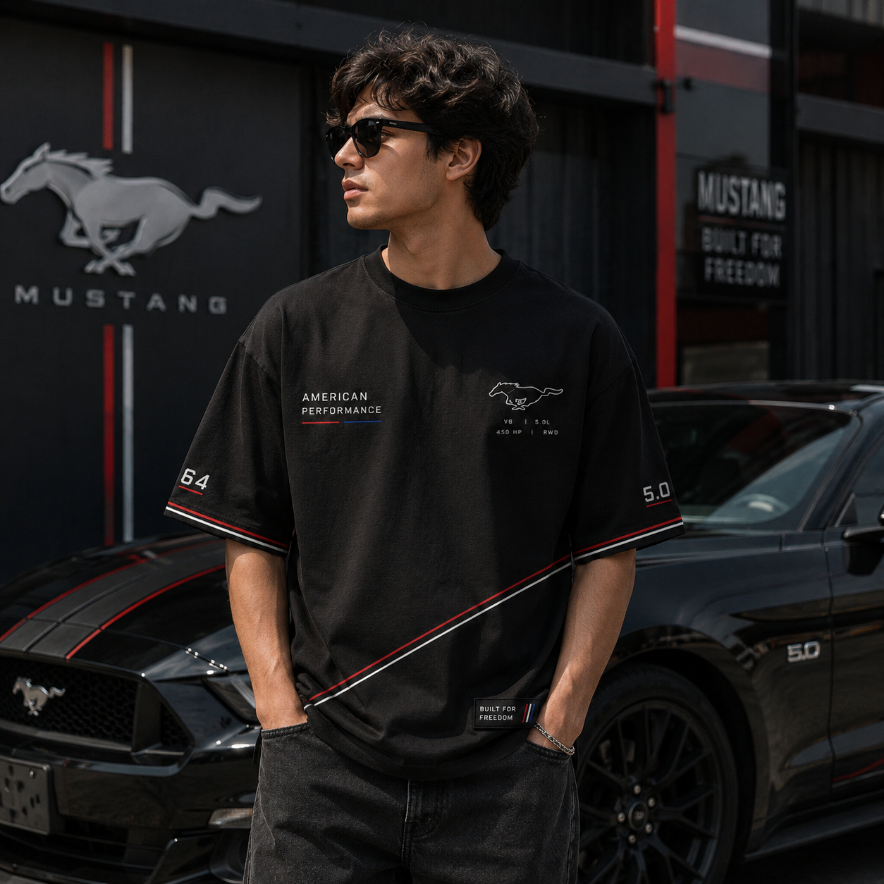 MUSTANG 64 HERITAGE OVERSIZED T-SHIRT | PREMIUM MOTORSPORT STREETWEAR