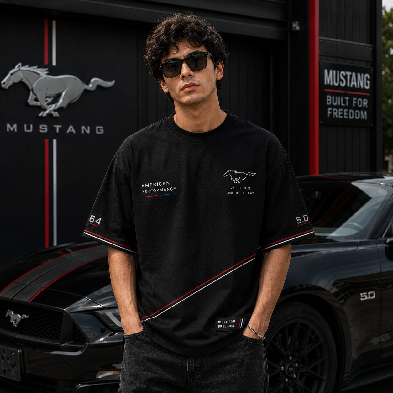 MUSTANG 64 HERITAGE OVERSIZED T-SHIRT | PREMIUM MOTORSPORT STREETWEAR