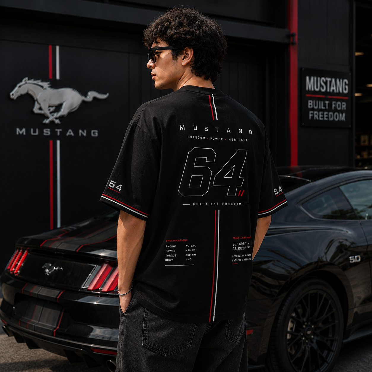 MUSTANG 64 HERITAGE OVERSIZED T-SHIRT | PREMIUM MOTORSPORT STREETWEAR
