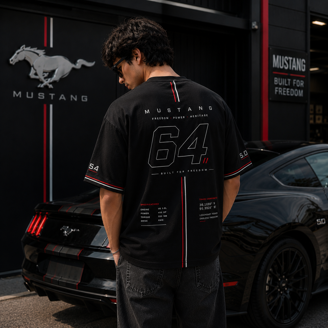 MUSTANG 64 HERITAGE OVERSIZED T-SHIRT | PREMIUM MOTORSPORT STREETWEAR