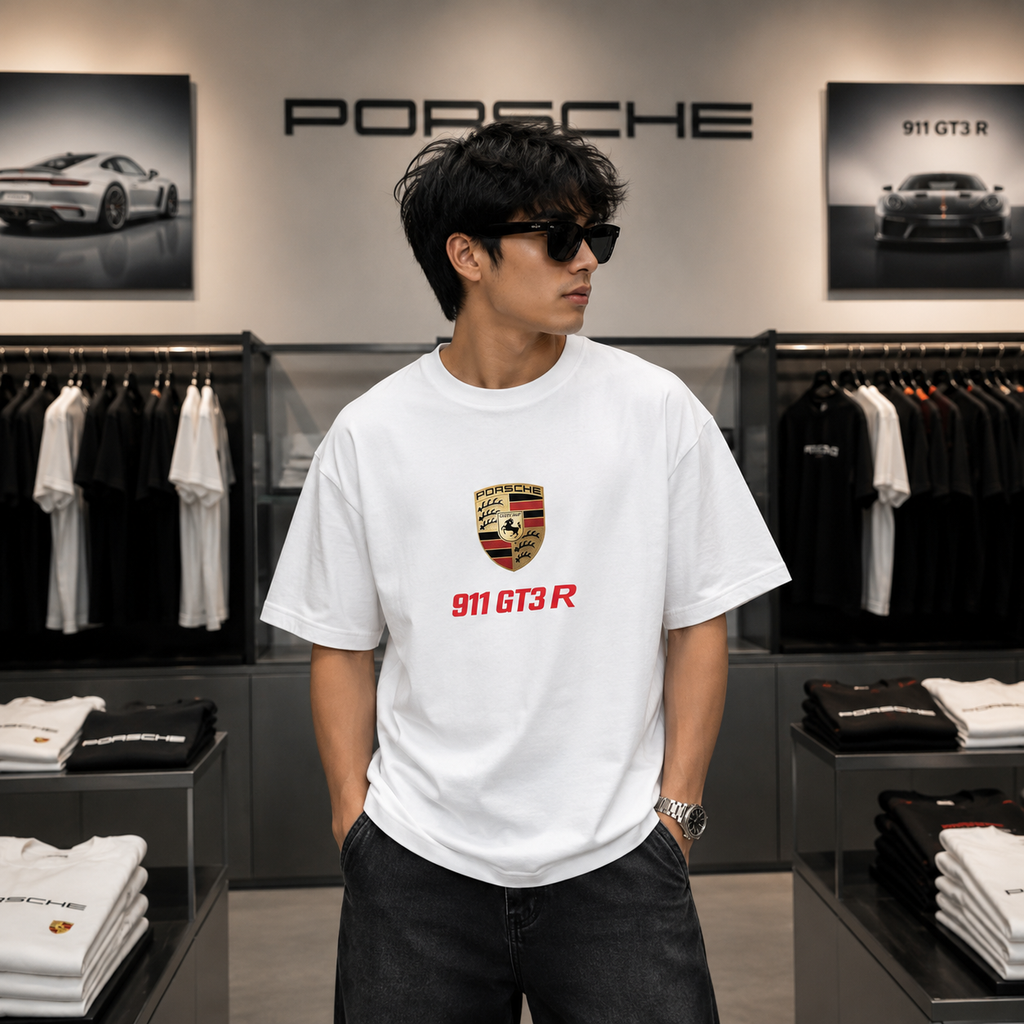 Porsche 911 GT3 R Oversized T-Shirt – White