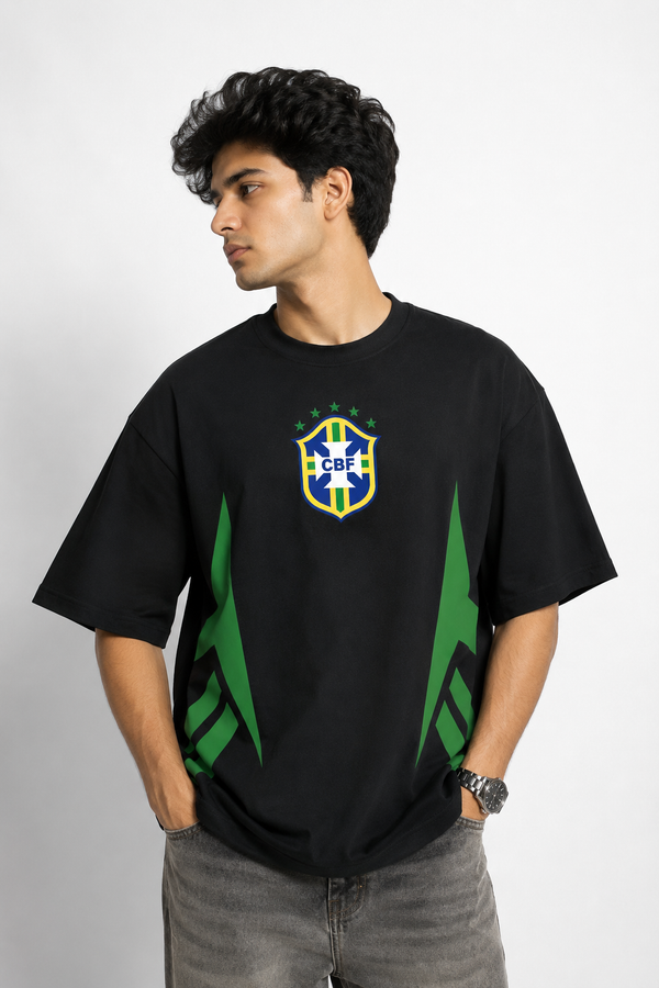 🇧🇷 Neymar 10 Brazil Oversized T-Shirt – Black Edition