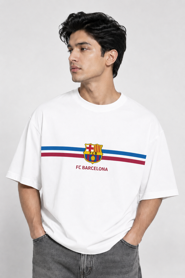 FC Barcelona Heritage Oversized T-Shirt – White Edition