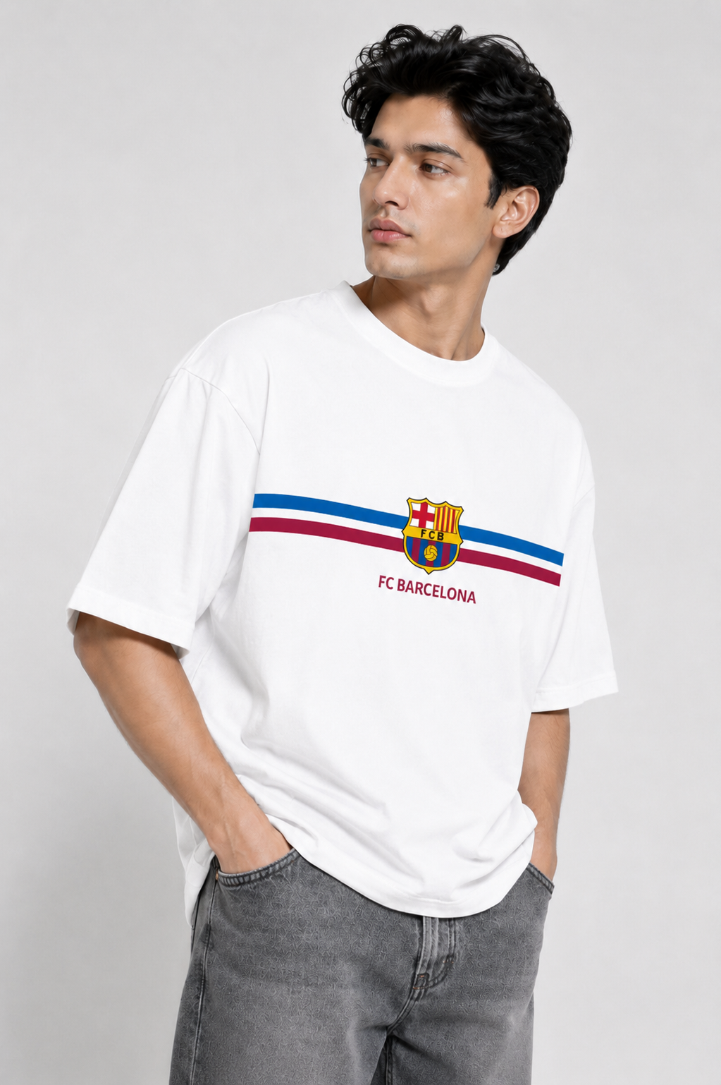 FC Barcelona Heritage Oversized T-Shirt – White Edition