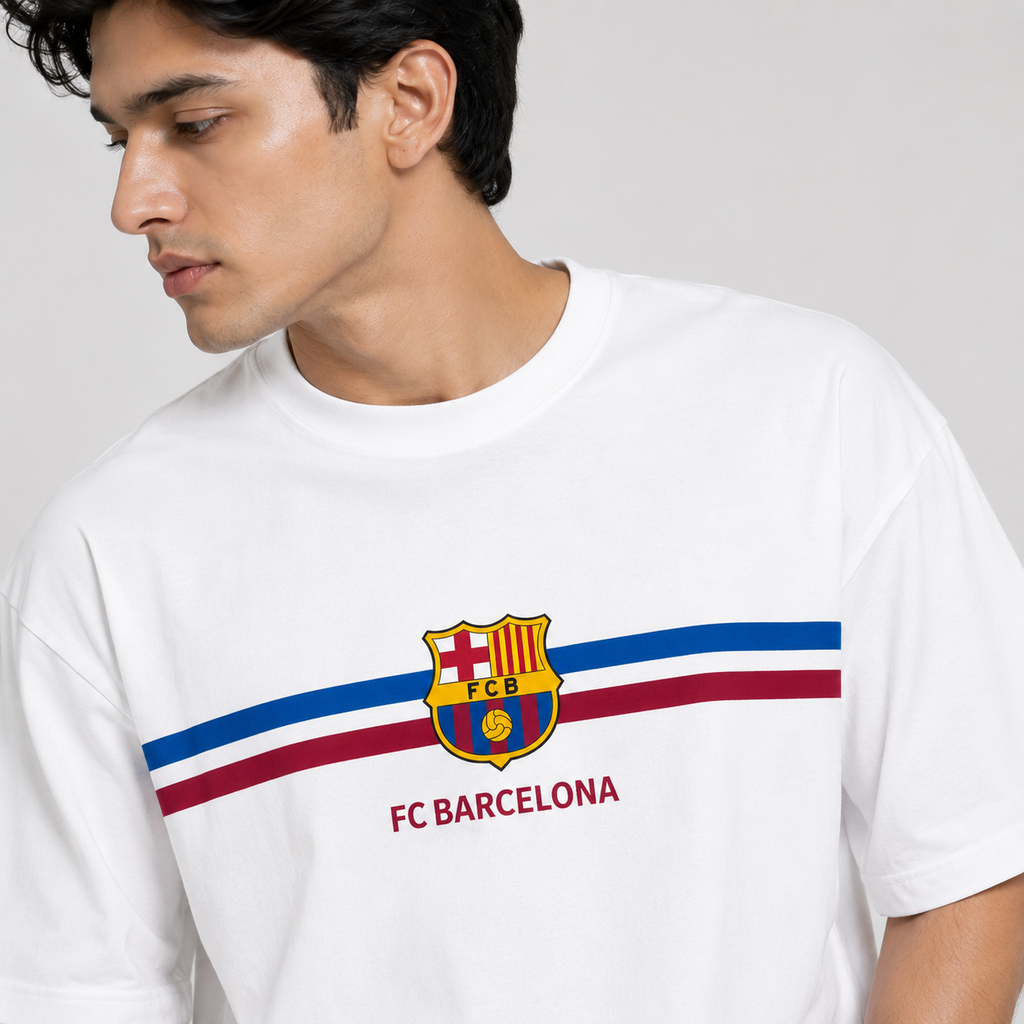 FC Barcelona Heritage Oversized T-Shirt – White Edition