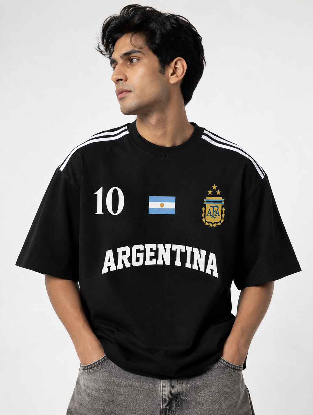 Argentina No.10 Oversized T-Shirt – Black Edition
