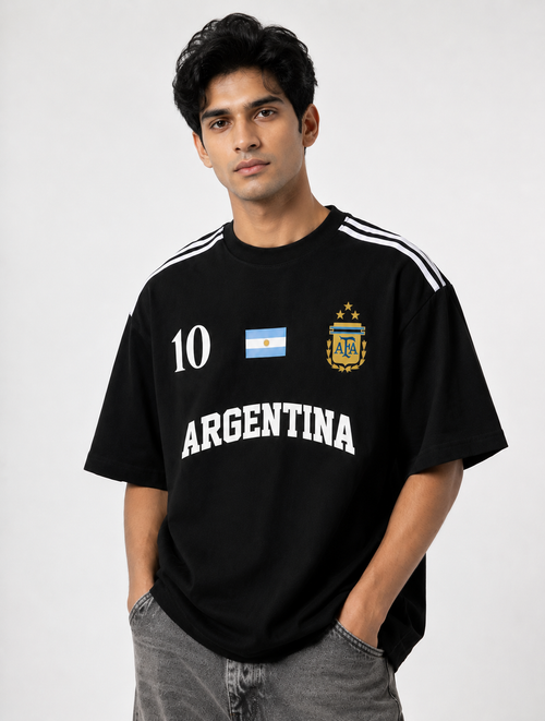 Argentina No.10 Oversized T-Shirt – Black Edition