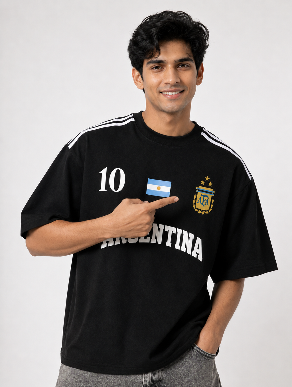 Argentina No.10 Oversized T-Shirt – Black Edition