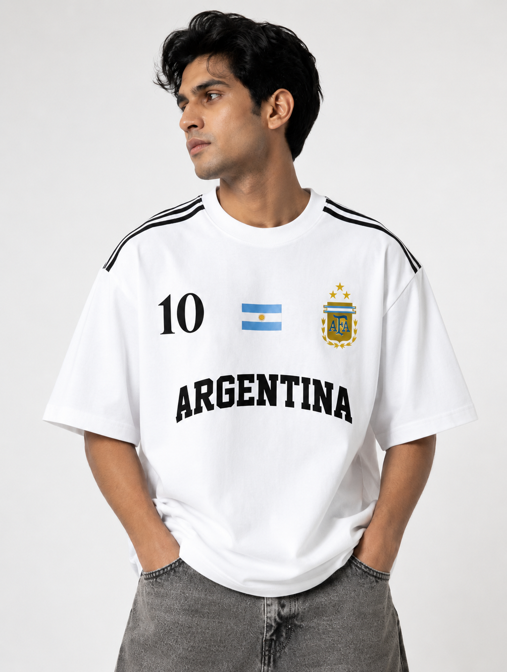 Argentina No.10 Oversized T-Shirt – White Edition
