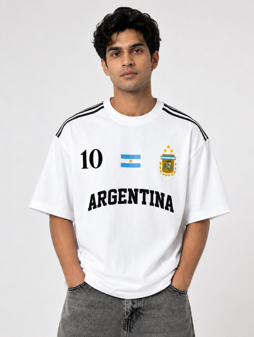 Argentina No.10 Oversized T-Shirt – White Edition