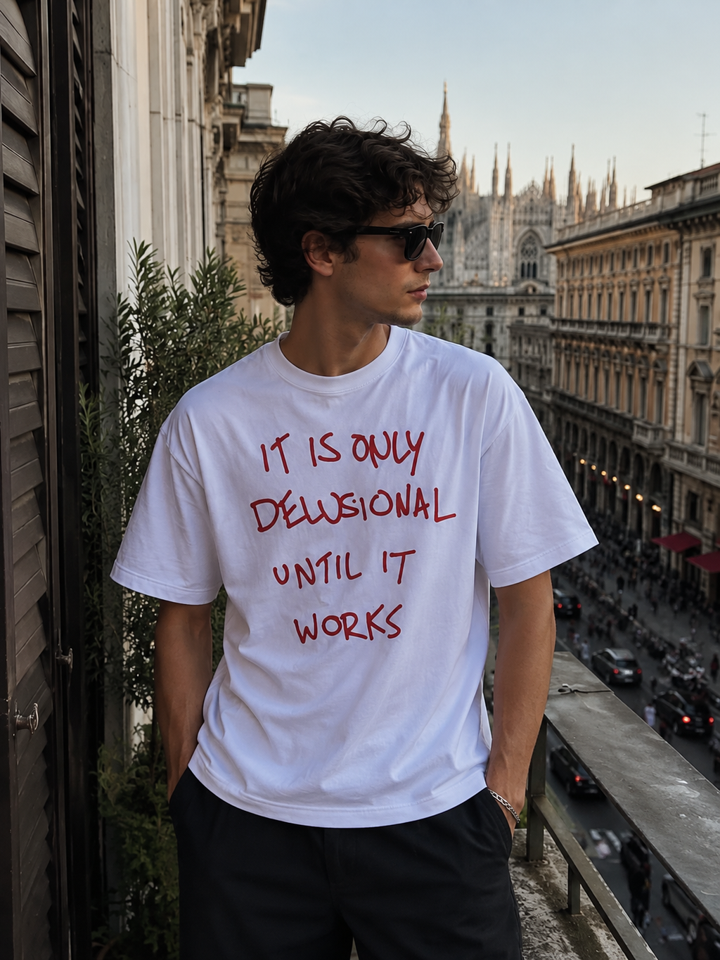Delusional Until It Works Tee
