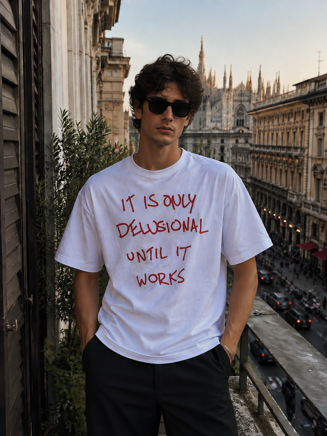 Delusional Until It Works Tee
