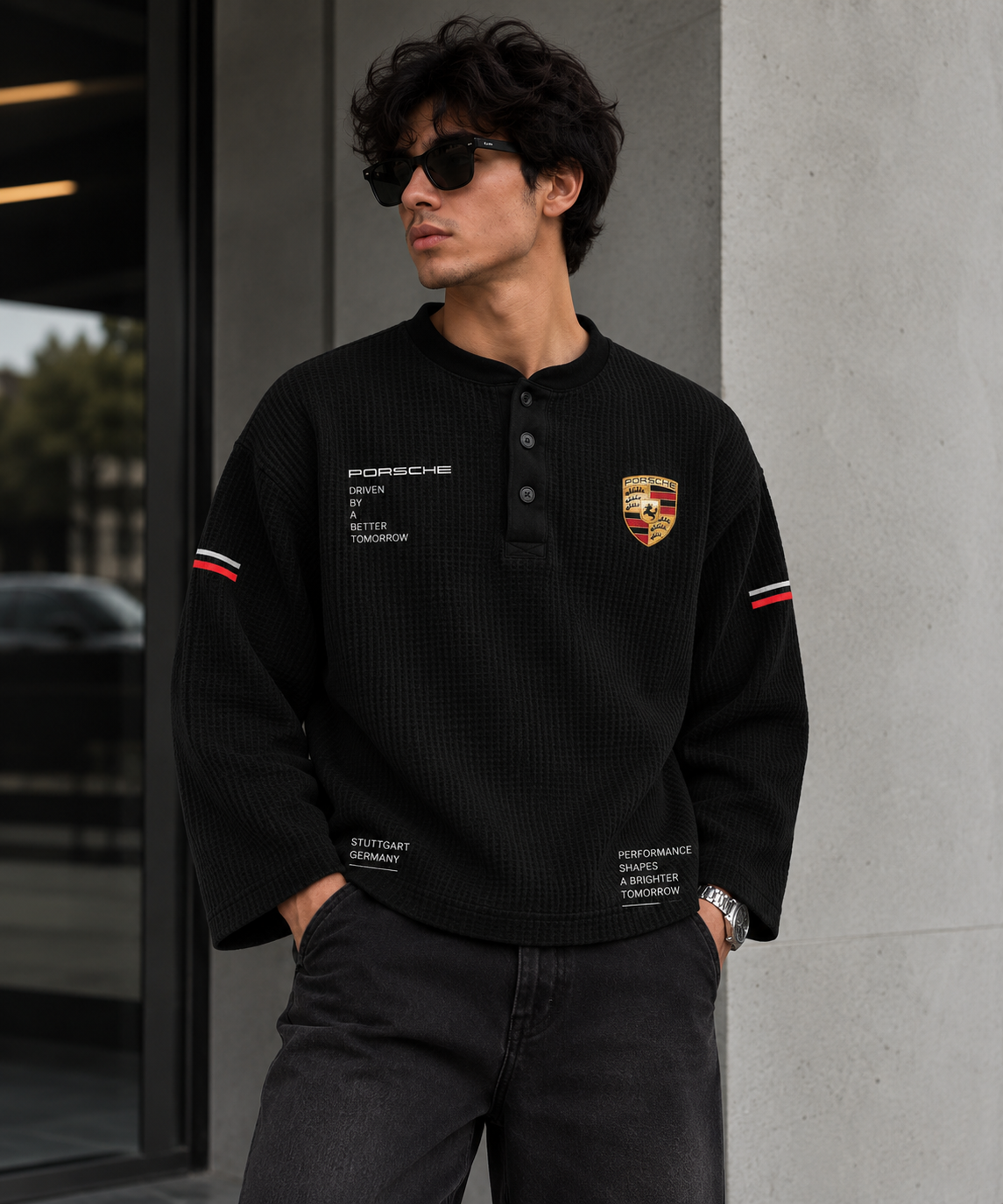Porsche Heritage Waffle Henley