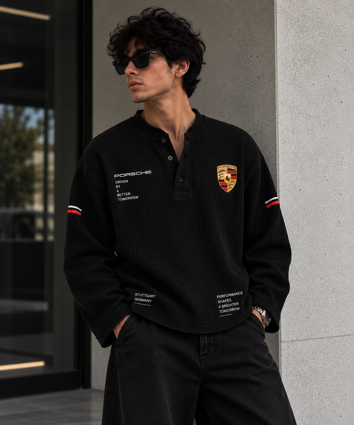 Porsche Heritage Waffle Henley