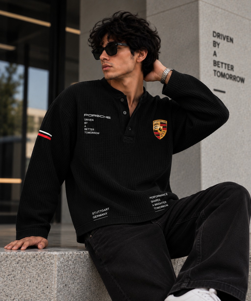 Porsche Heritage Waffle Henley