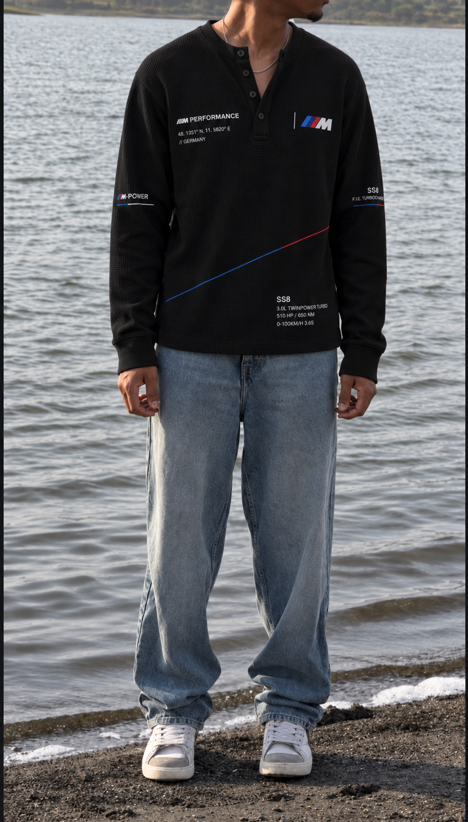 BMW M-Power Precision Henley Waffle Tee