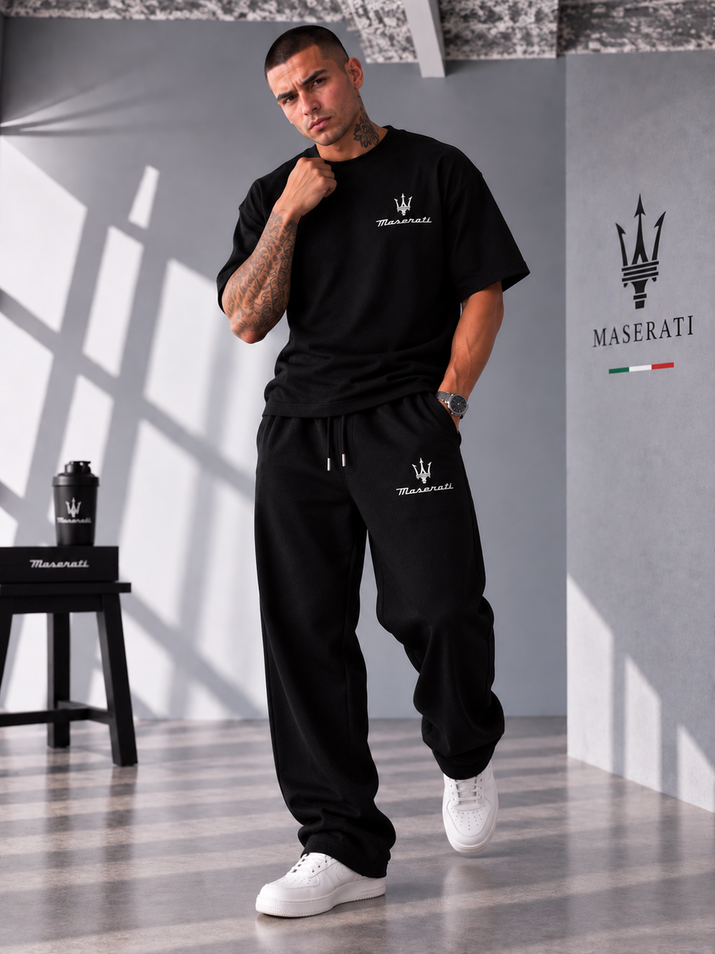 Maserati Black Trident Co-Ord Set