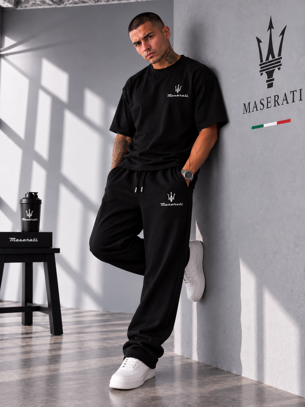 Maserati Black Trident Co-Ord Set