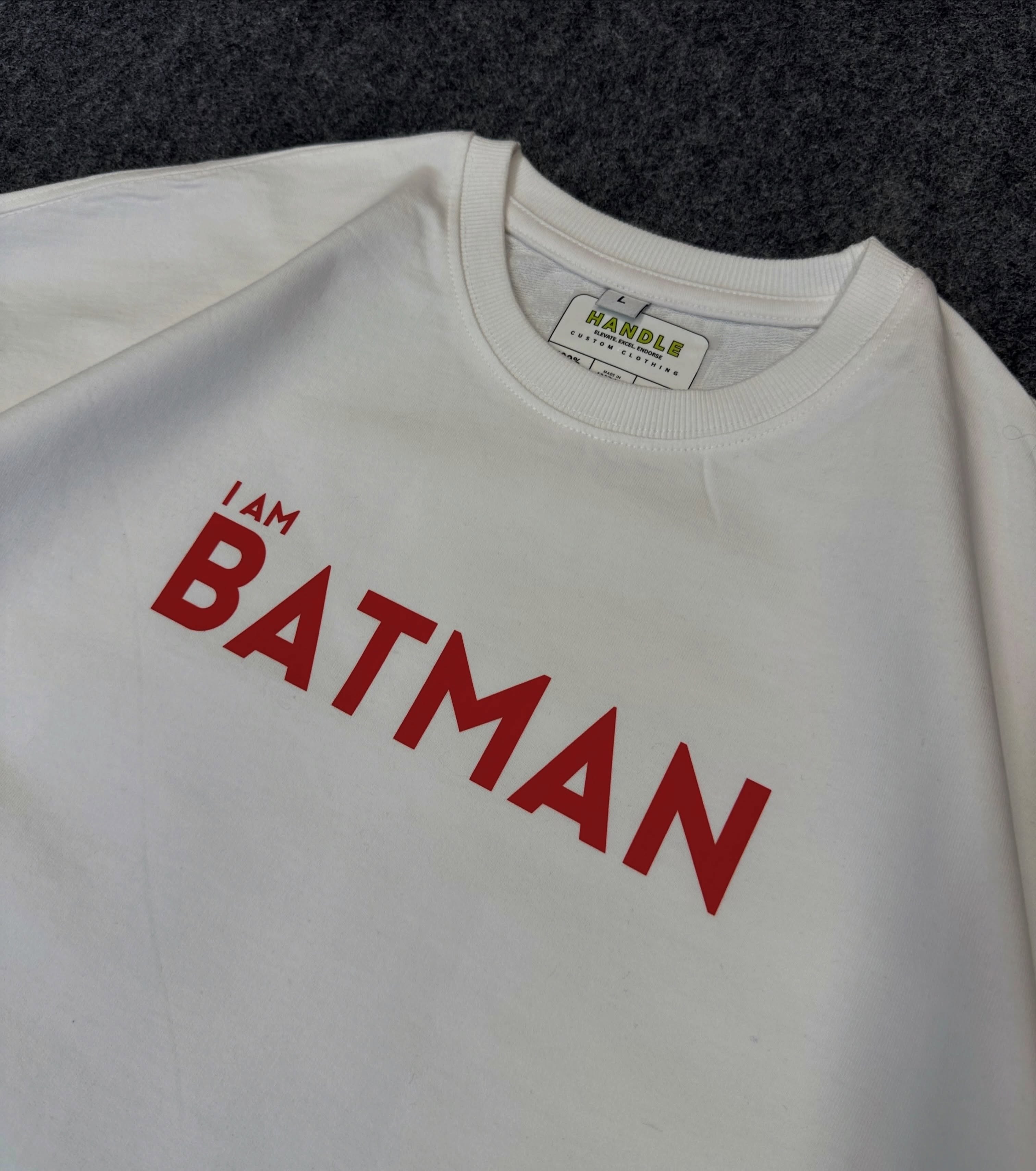 I AM BATMAN Oversized Graphic T-Shirt – White Edition