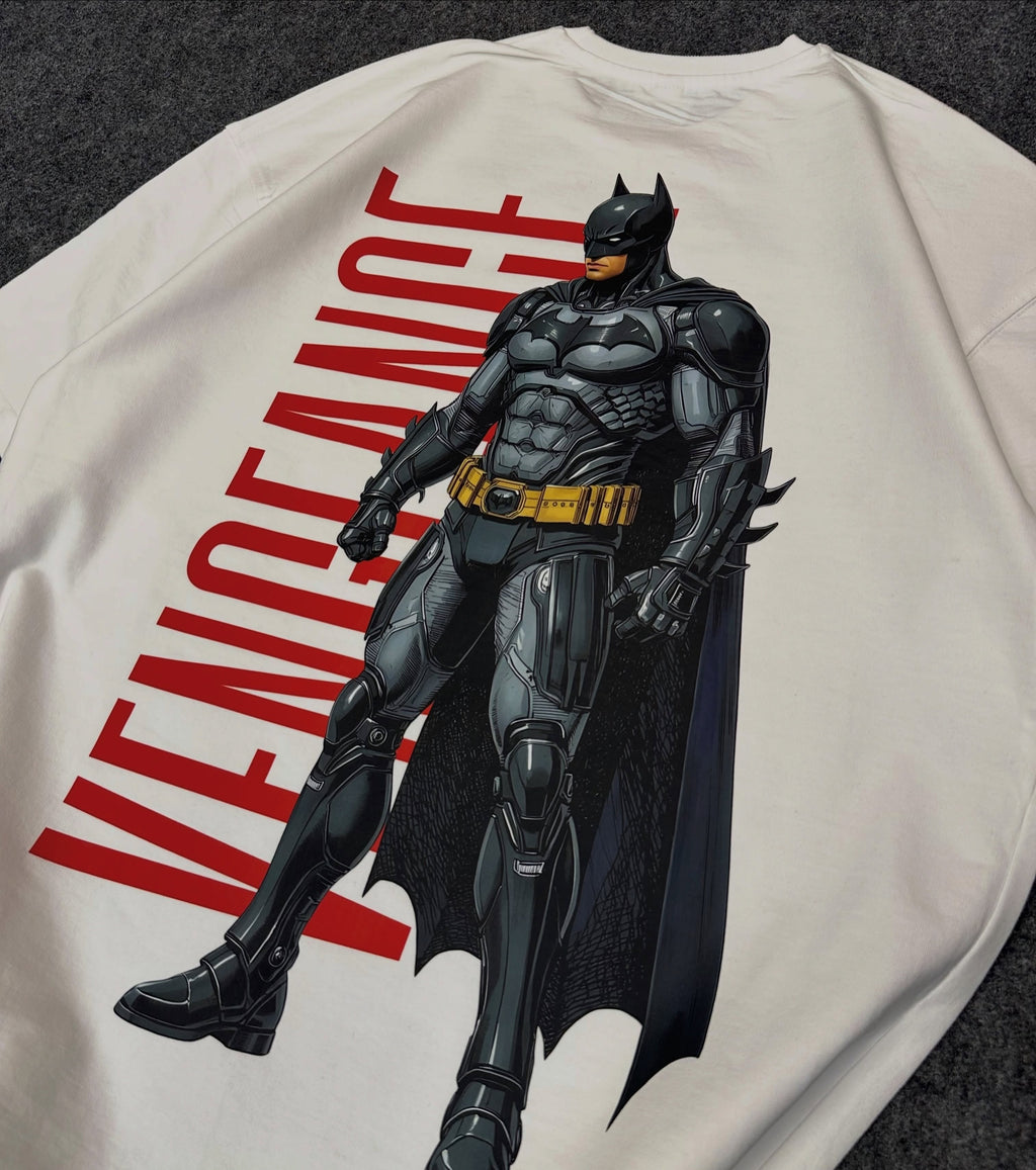 I AM BATMAN Oversized Graphic T-Shirt – White Edition