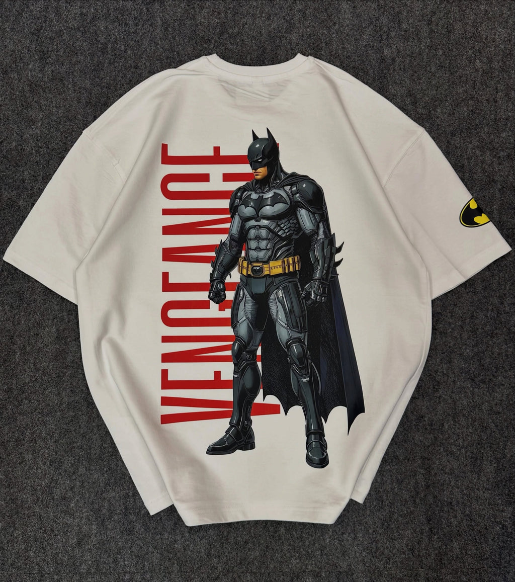 I AM BATMAN Oversized Graphic T-Shirt – White Edition