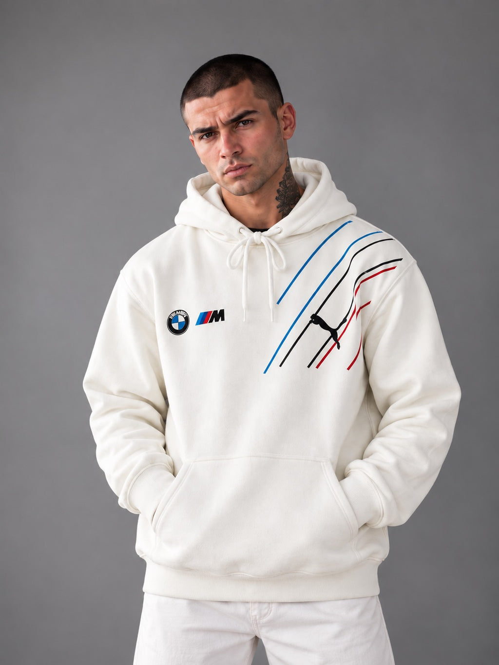 BMW M Motorsport Lines Graphic Hoodie – Off White