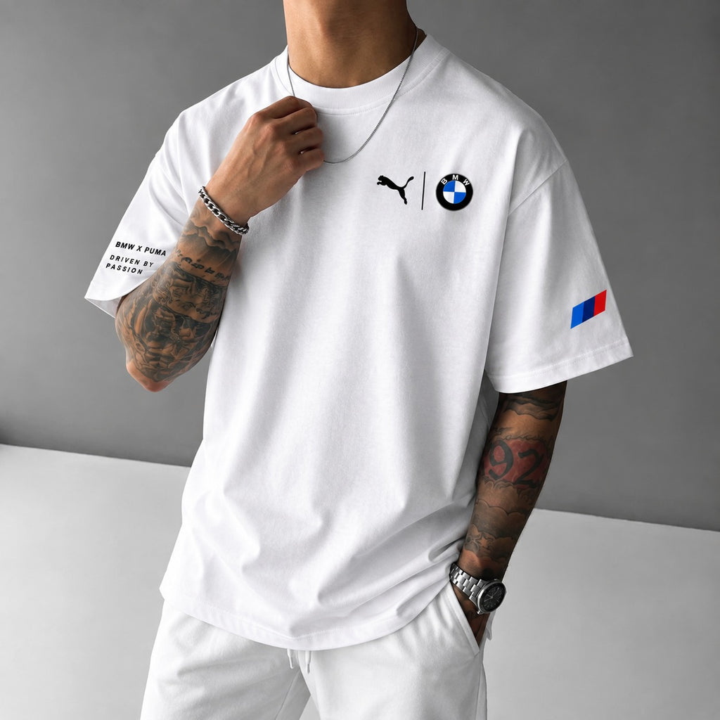 BMW Motorsport Vertical Stripe T-Shirt – White