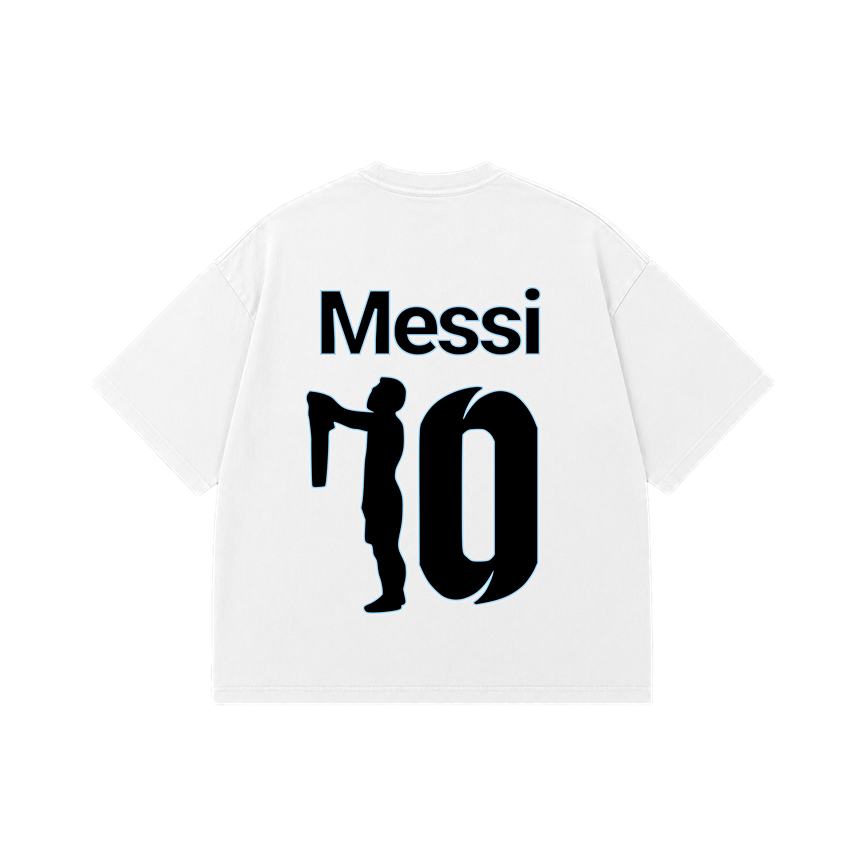 Messi No.10 Oversized T-Shirt – White Edition