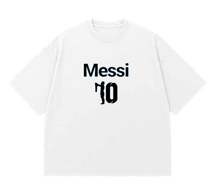 Messi No.10 Oversized T-Shirt – White Edition