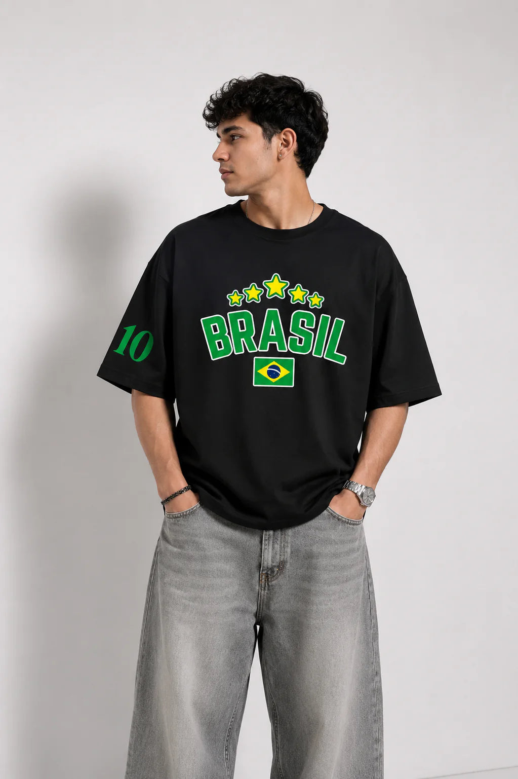 Brasil No.10 Oversized T-Shirt – Black Edition