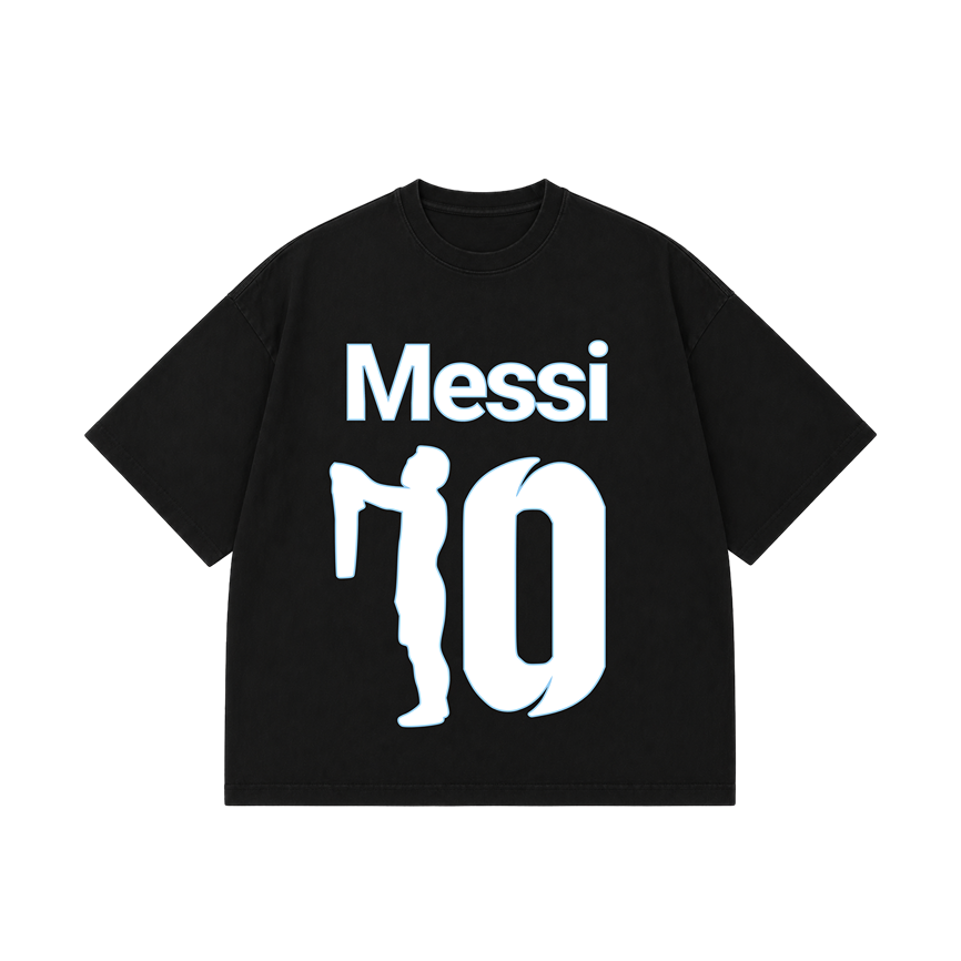 Messi No.10 Oversized T-Shirt – Black Edition